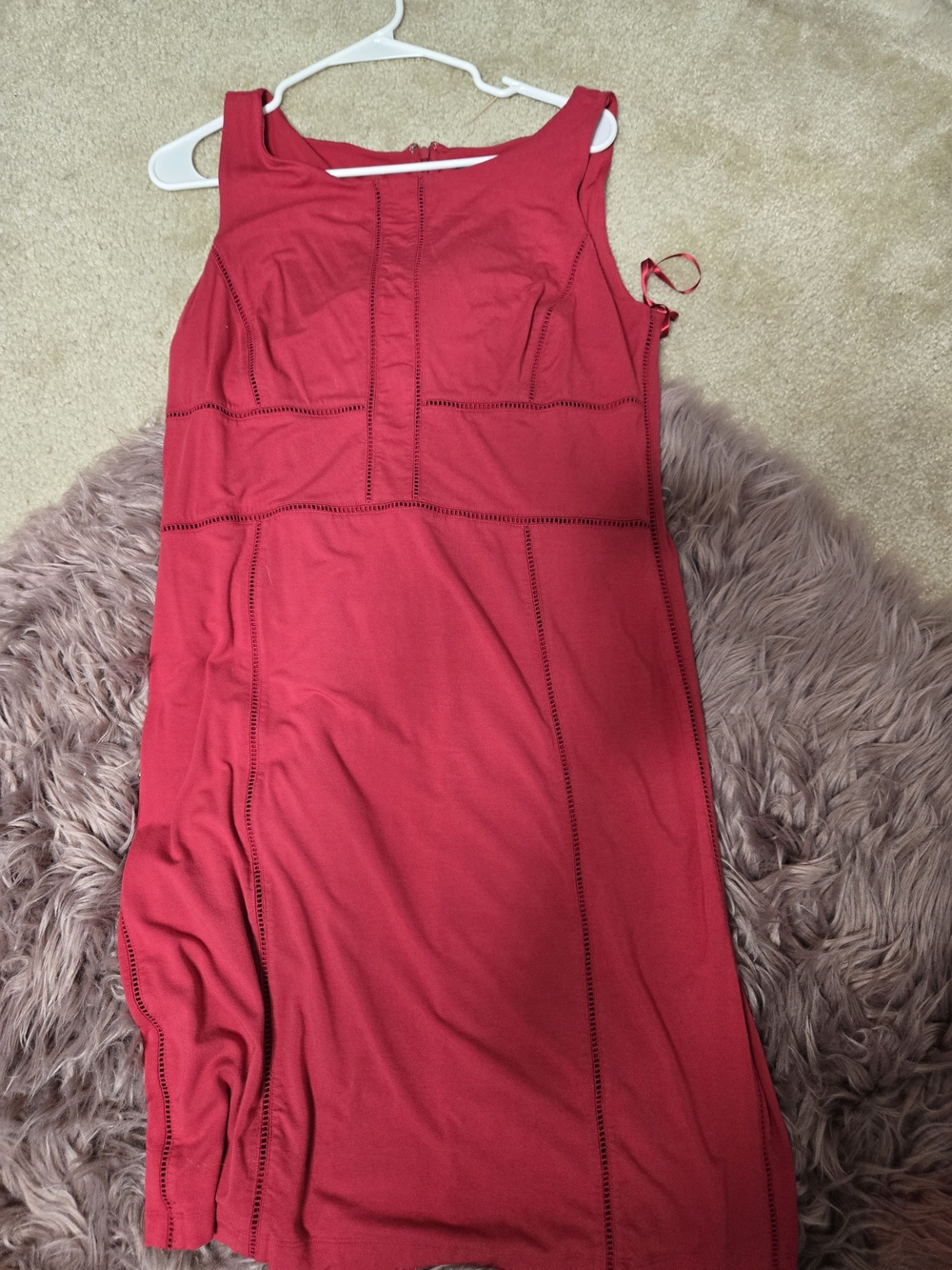 Ann Taylor Red Sleeveless Sheath Dress